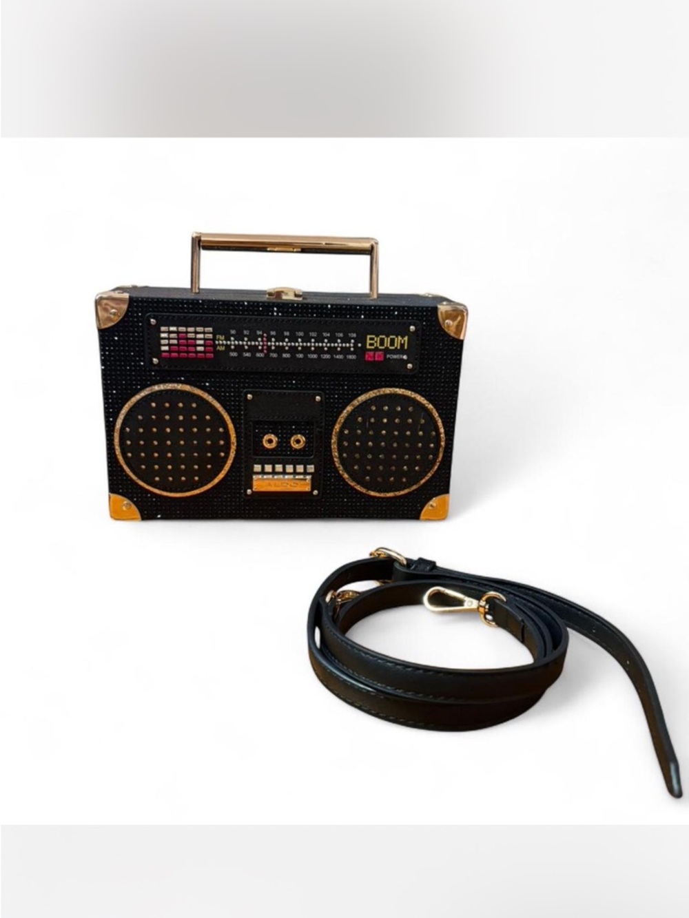 Black & Gold Portable Retro Radio Bag